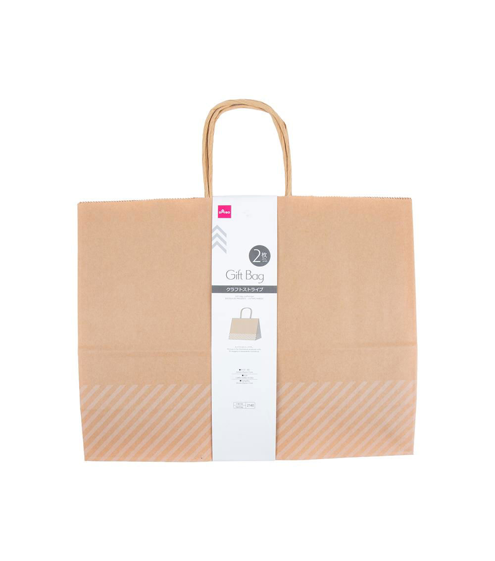 Craft Stripe Gift Bag Pack of 2, Assorted (1 pc) -32x25x11cm