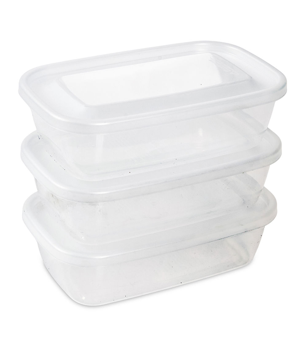 Food Storage Container, Clear (3 pcs) - 800ml