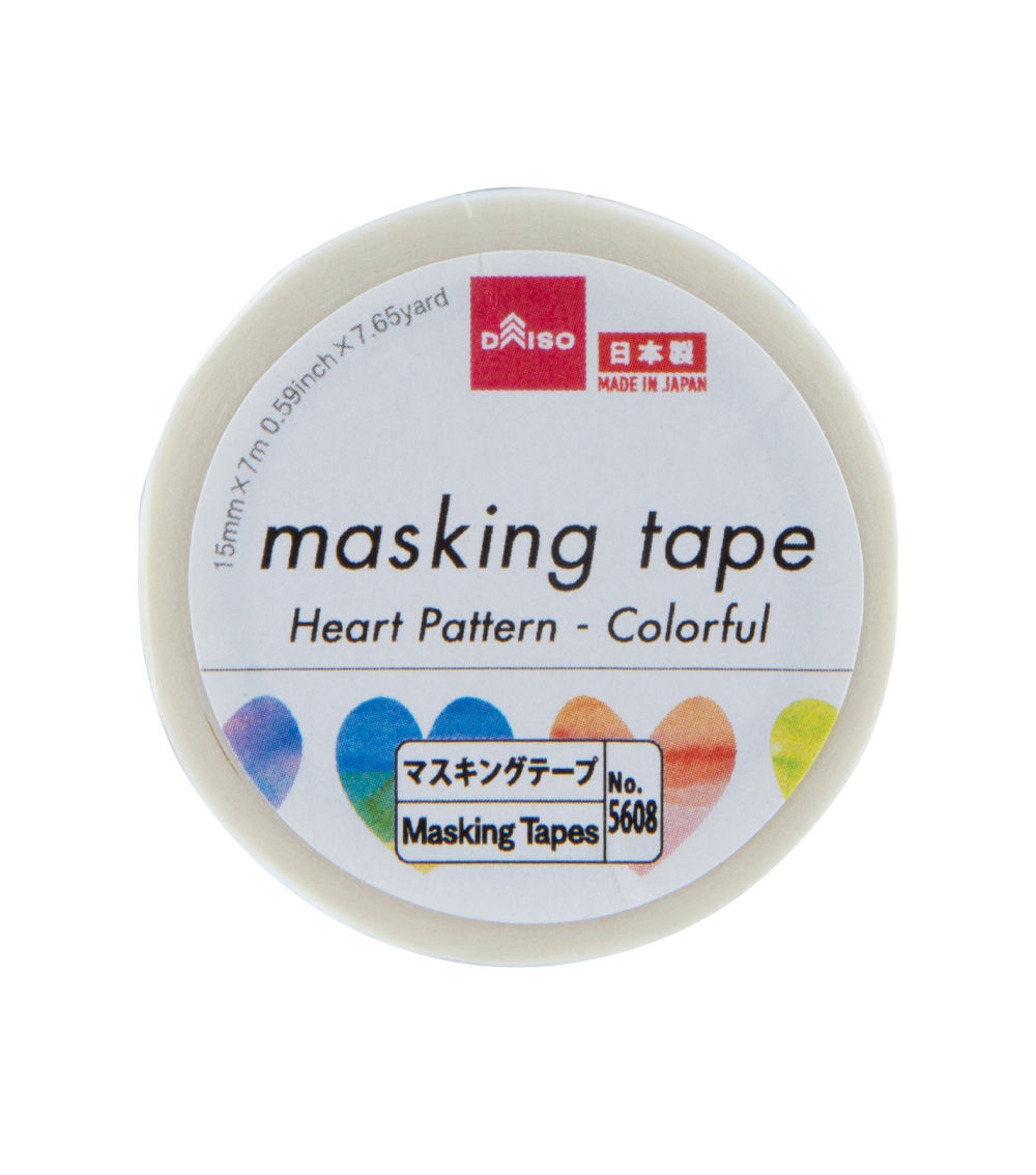 Heart Pattern Masking Tape, Multicolor
