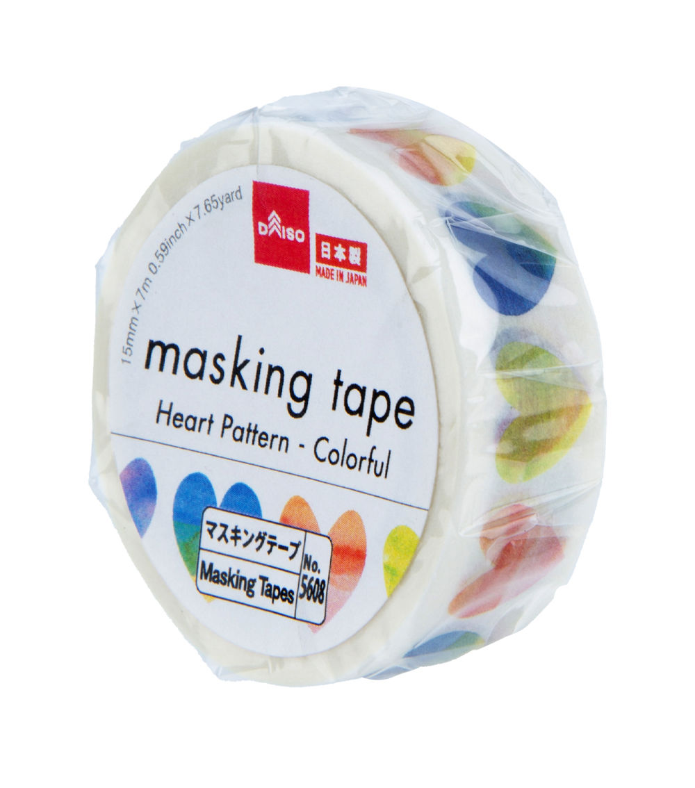 Heart Pattern Masking Tape, Multicolor