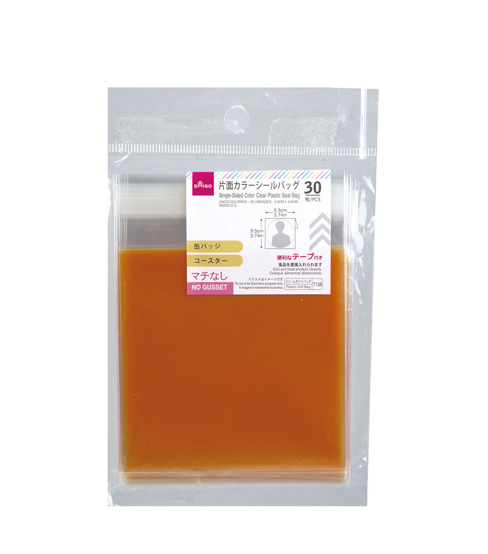 Single-Side Color Clear Plastic Seal Bags, Assorted (30 pcs)