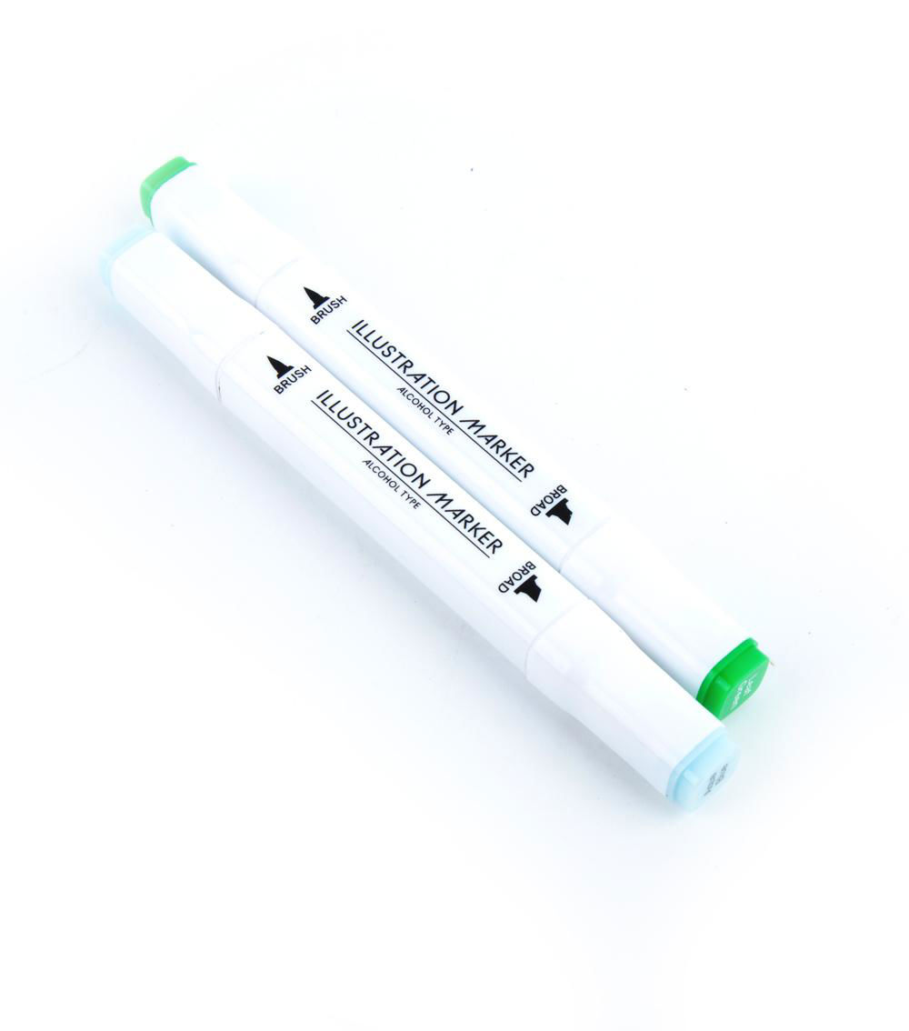 Illustration Marker, Leaf Green & Aqua Blue (2 pcs)