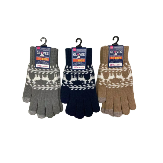 Reindeer Design Touchscreen Gloves, Assorted (1 Pair)