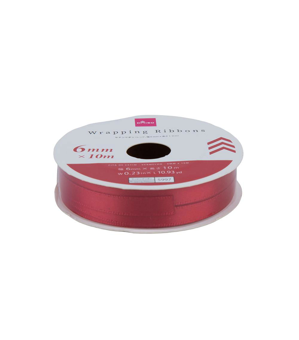 Satin Ribbon, Red (6mm x 10m)
