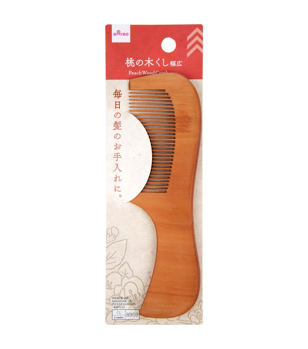 Peach Wood Comb, Brown (1 pc)