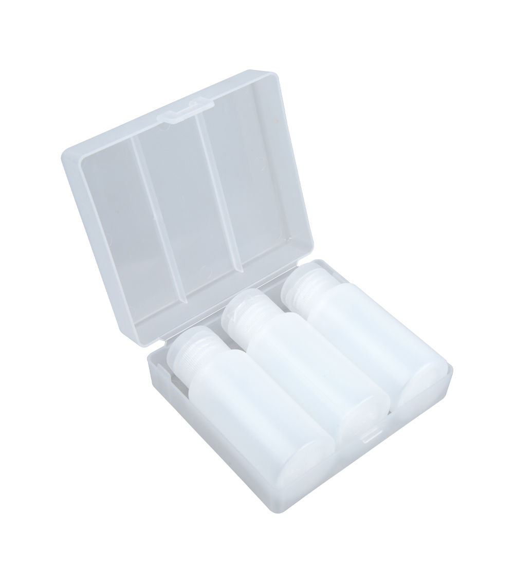 Beauty Product Bottle Set with Case – White (30 ml - 3 Pcs)
