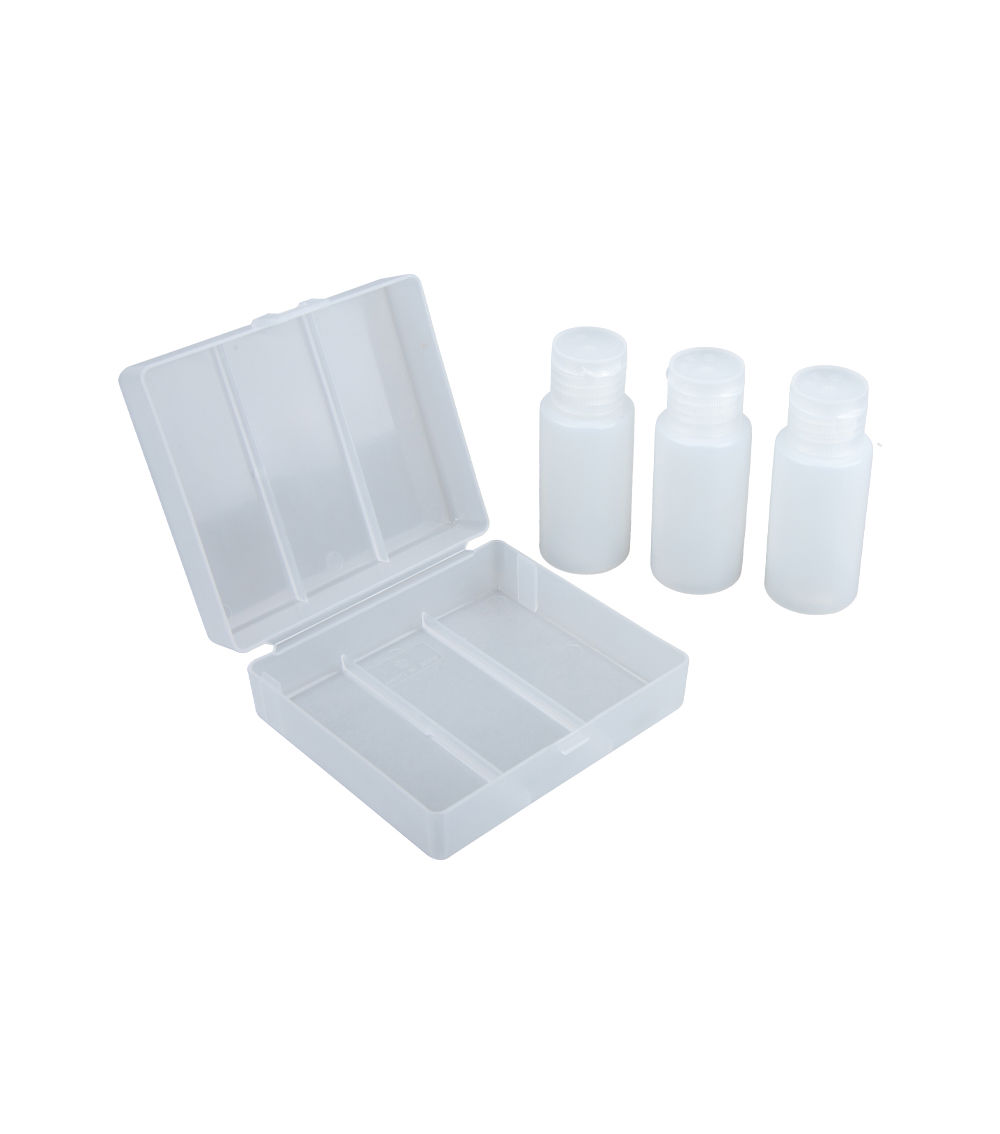 Beauty Product Bottle Set with Case – White (30 ml - 3 Pcs)