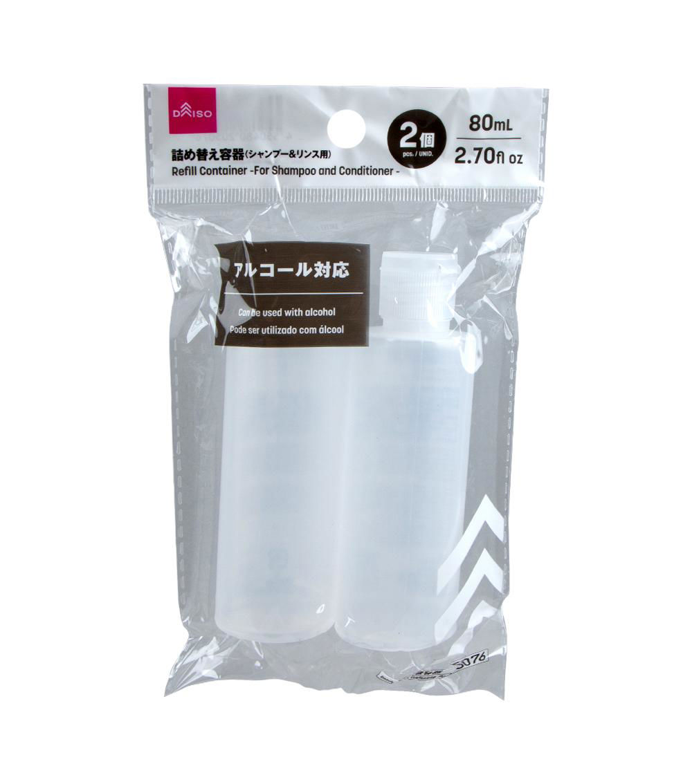 Shampoo & Conditioner Refill Container, White (2 pcs) -80 ml