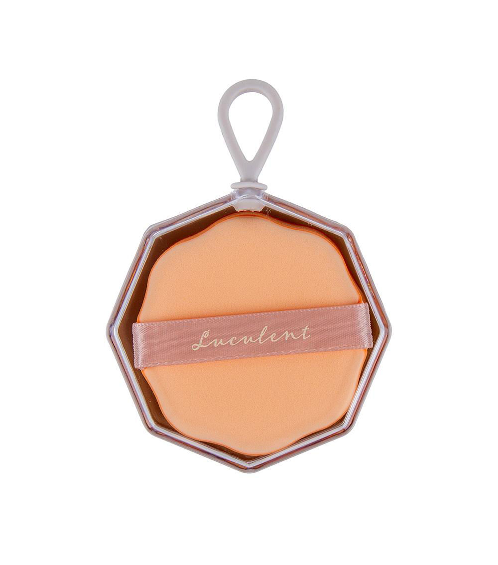 Flower Shape Makeup Puff With Dedicated Case, Beige (2 pcs)