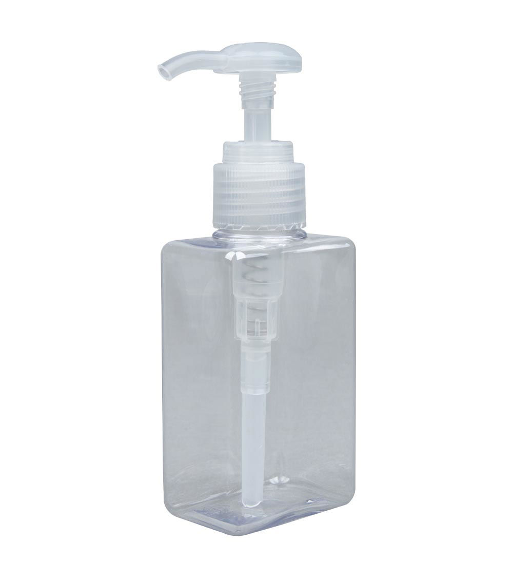 Square Pump Bottle, Clear (1 pc) - 100ml