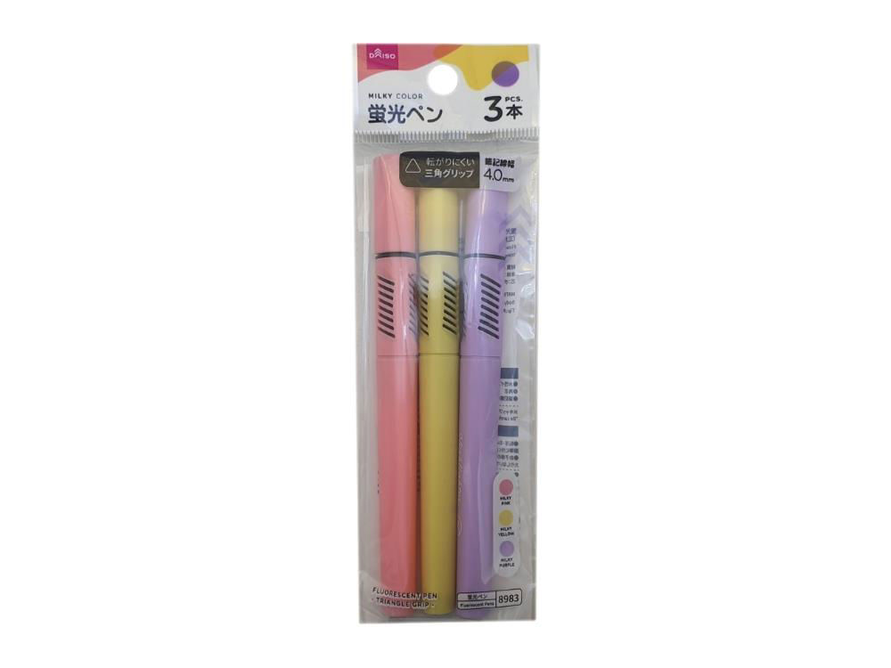 Fluorescent Pen Water-based Ink - Triangle Grip - 3 pcs. - S
