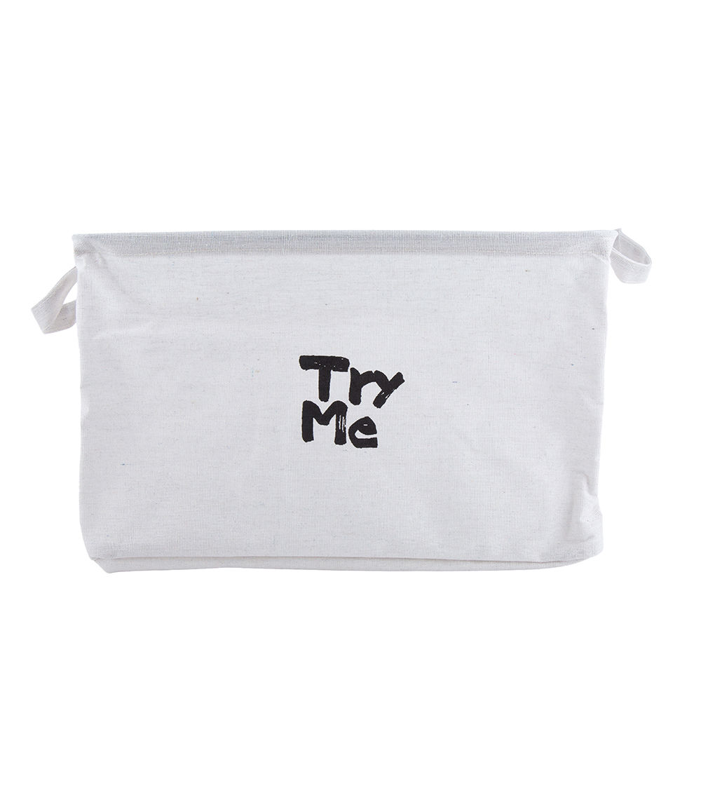 Fabric Storage Box, White (38cm x 26cm x 23cm)