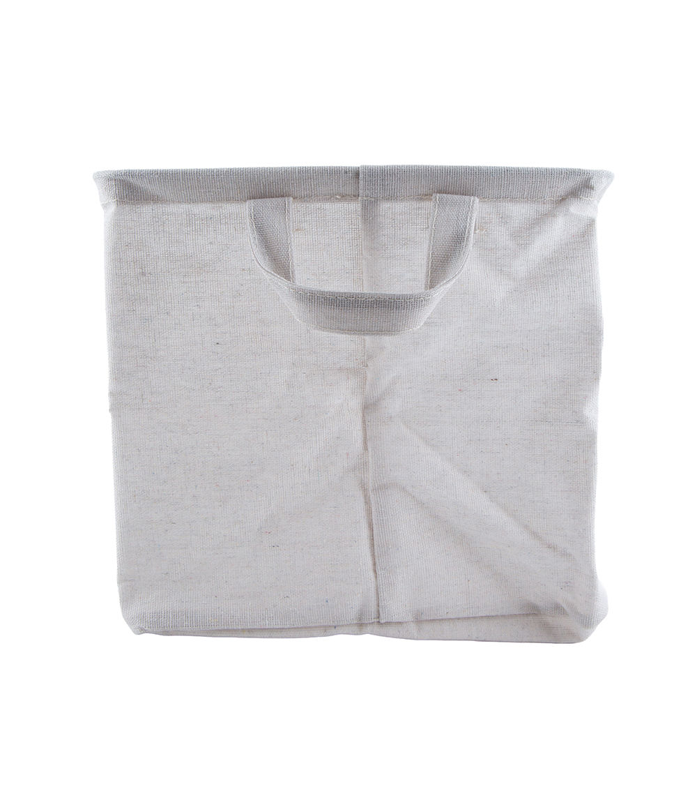 Fabric Storage Box, White (38cm x 26cm x 23cm)