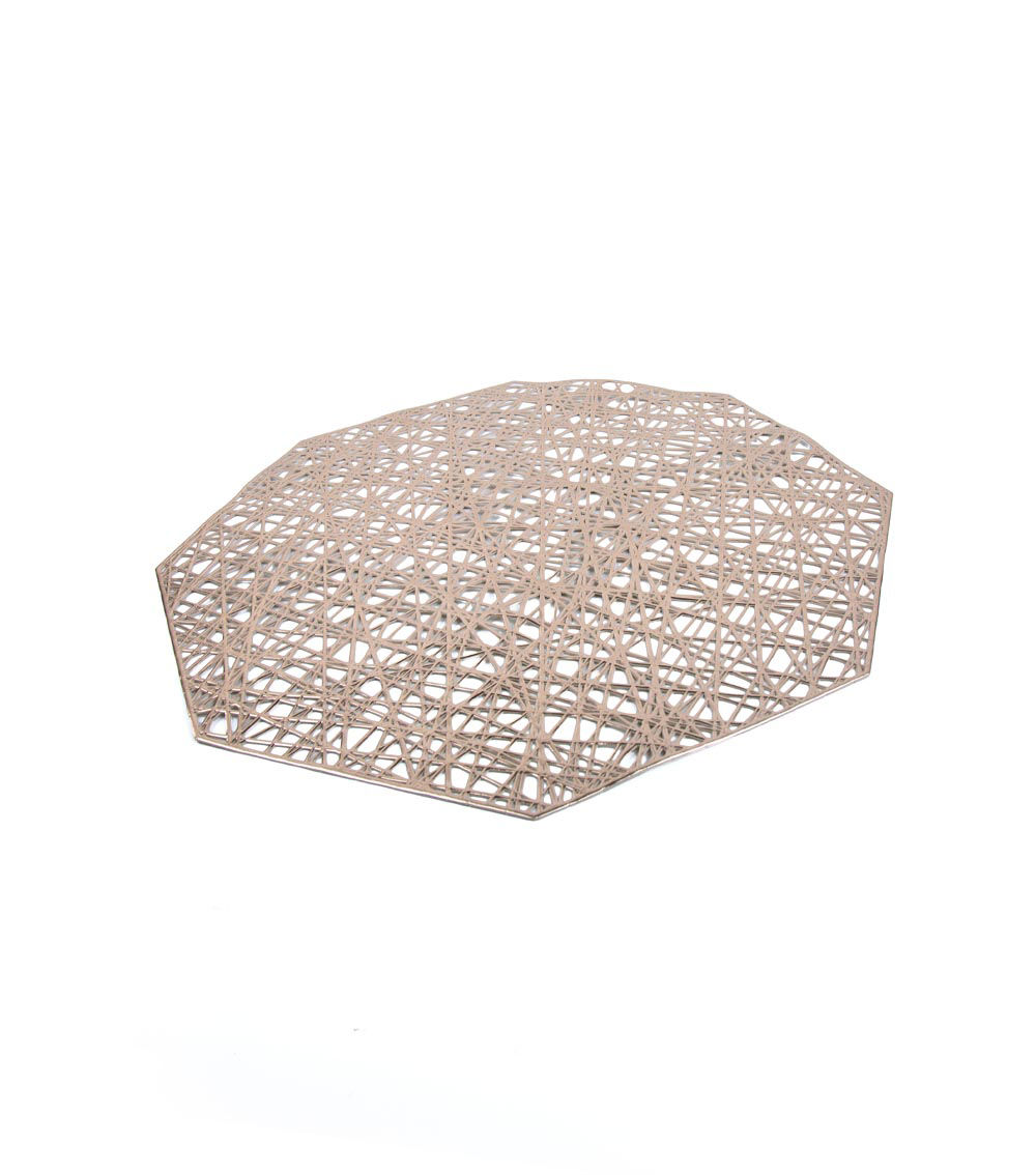 Octagon Placemat, Grey & Gold (1 pc)