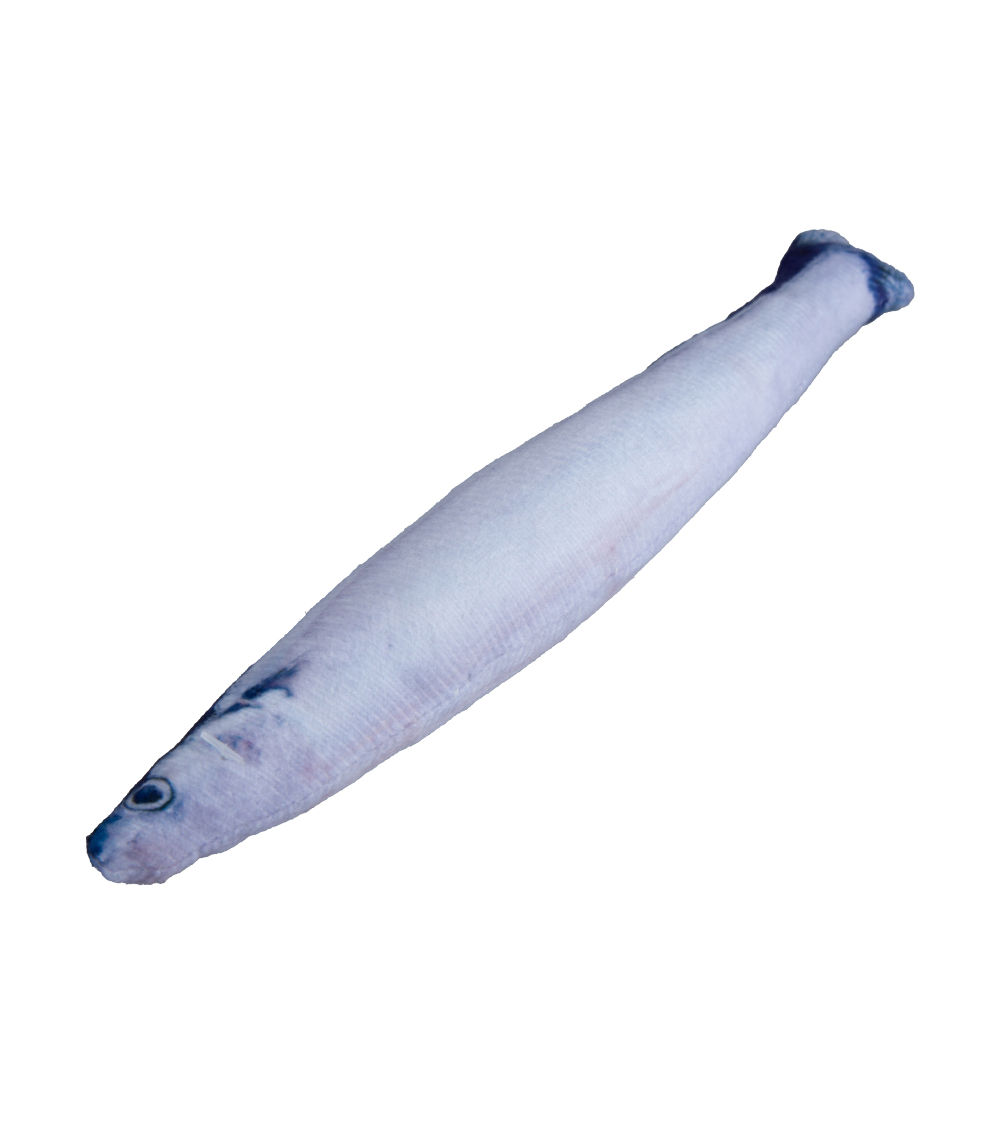 Saury Cat Toy with Silvervine, Blue & White