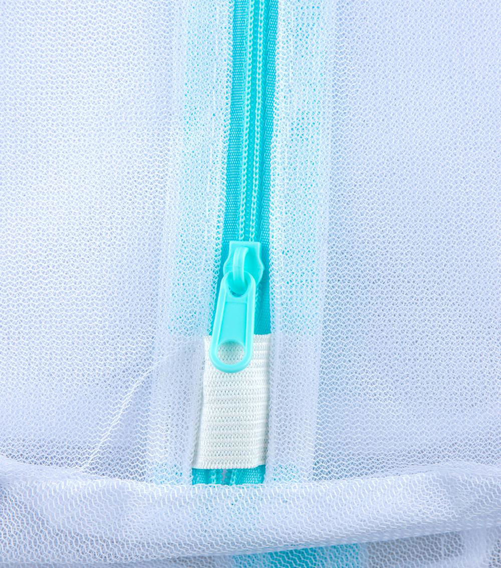 Large Cylindrical Laundry Net, White & Blue