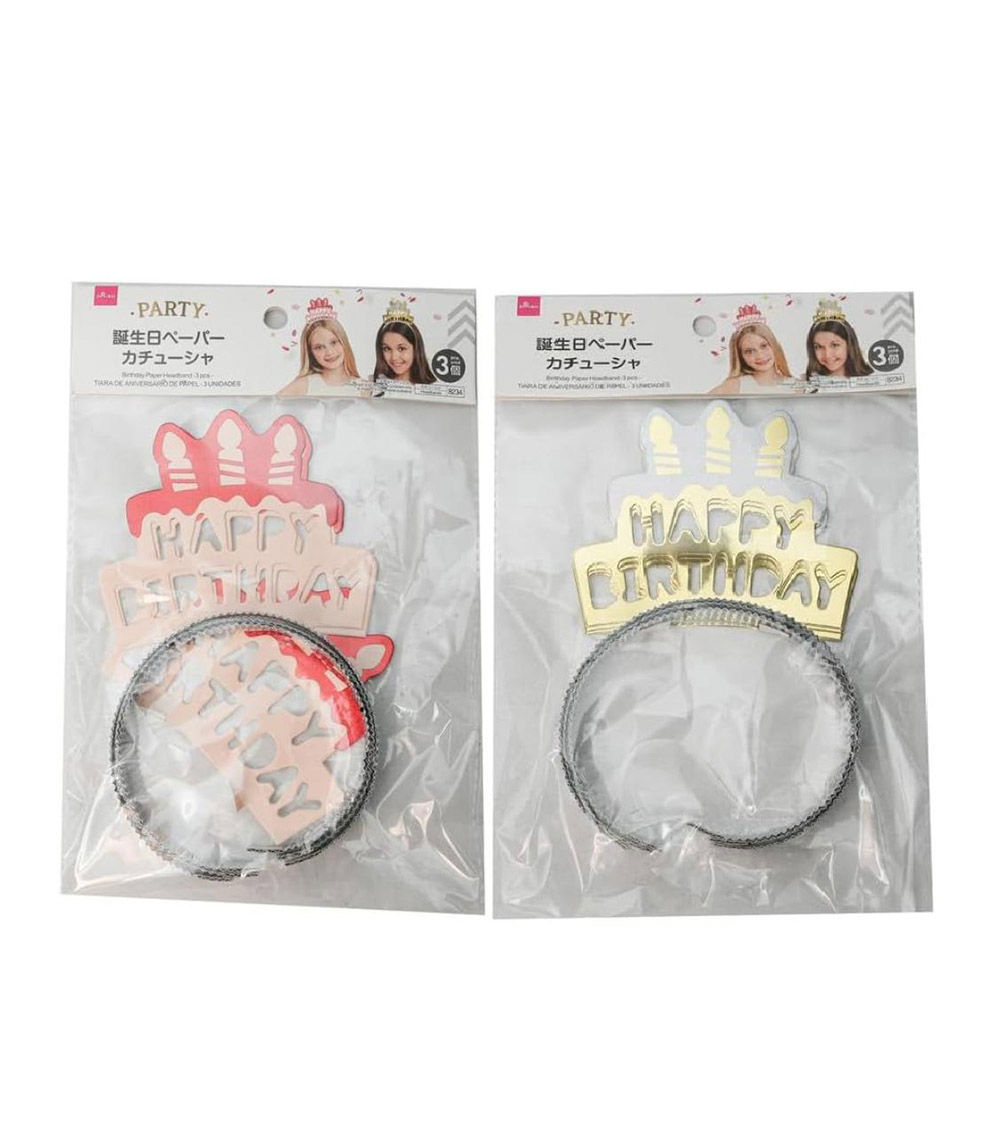 3-Piece Birthday Paper Headband
