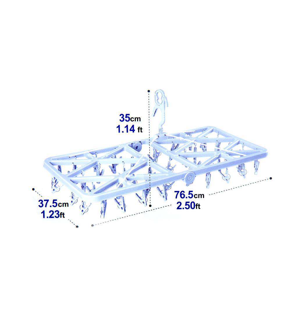 Laundry Clothespins Hanger, White (50 pcs)
