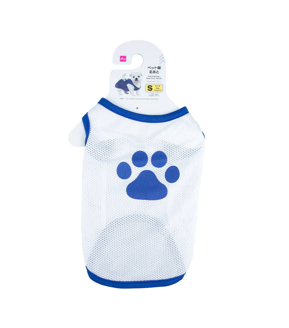 Pet T-shirt with Paw Print Design, Small
