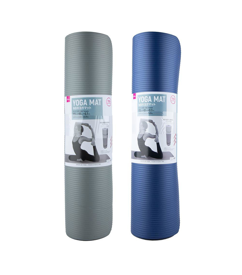NBR Yoga Mat, Assorted 1 pc (173cm x 61cm x 7mm)