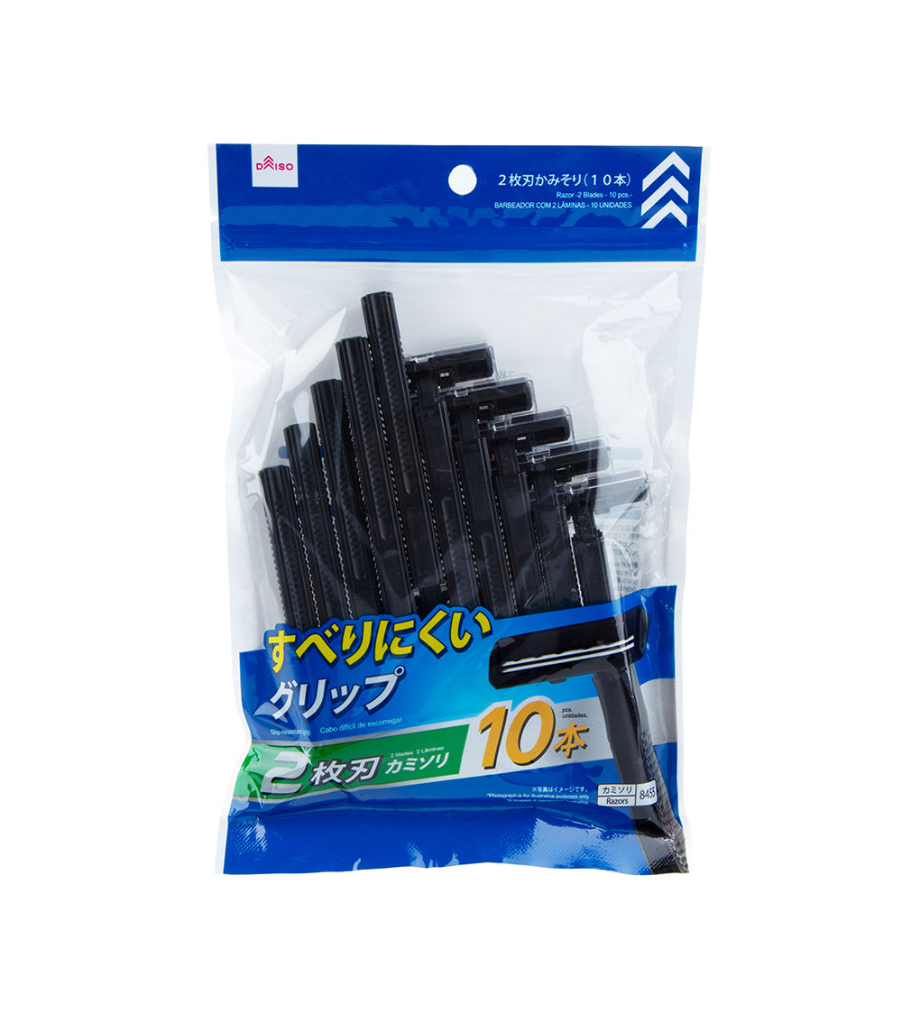 2 Blades Razor, Black (10 pcs)