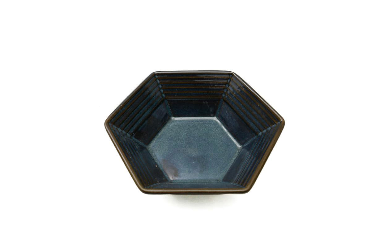 Hexagon-Shaped Bowl – Blue & Black