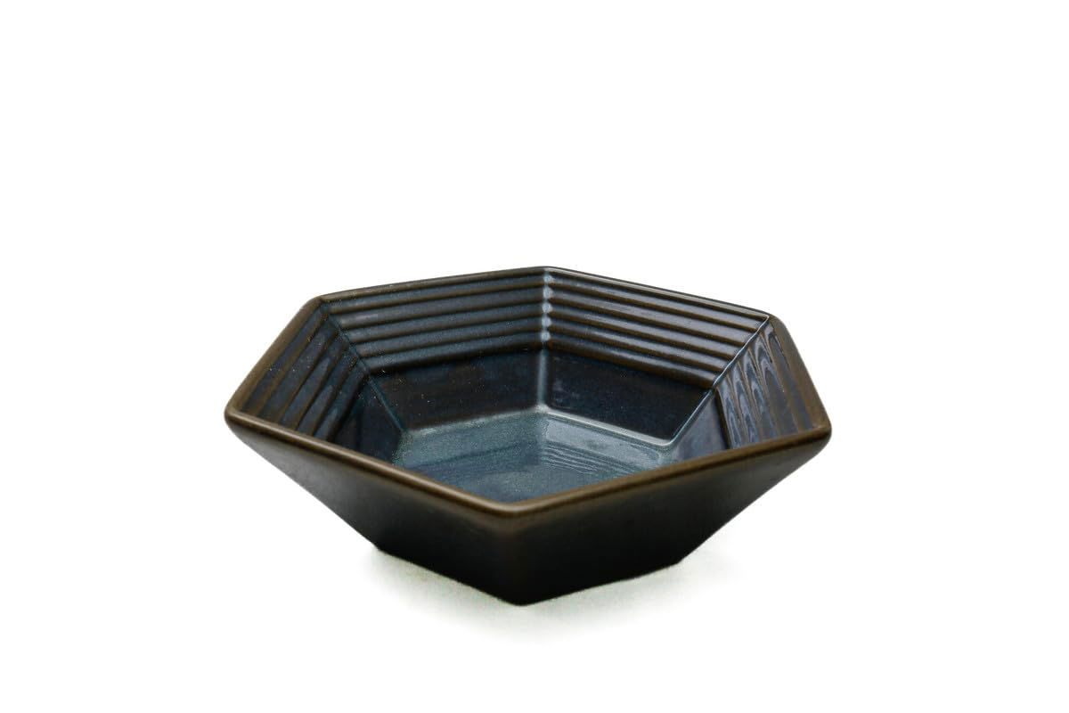 Hexagon-Shaped Bowl – Blue & Black