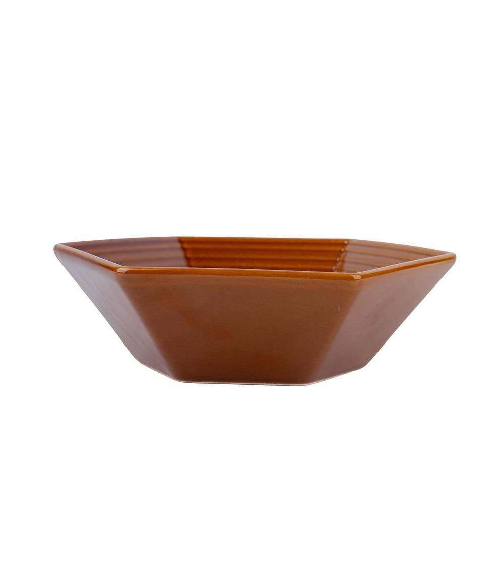 Hexagon Bowl, Brown (15.98cm)