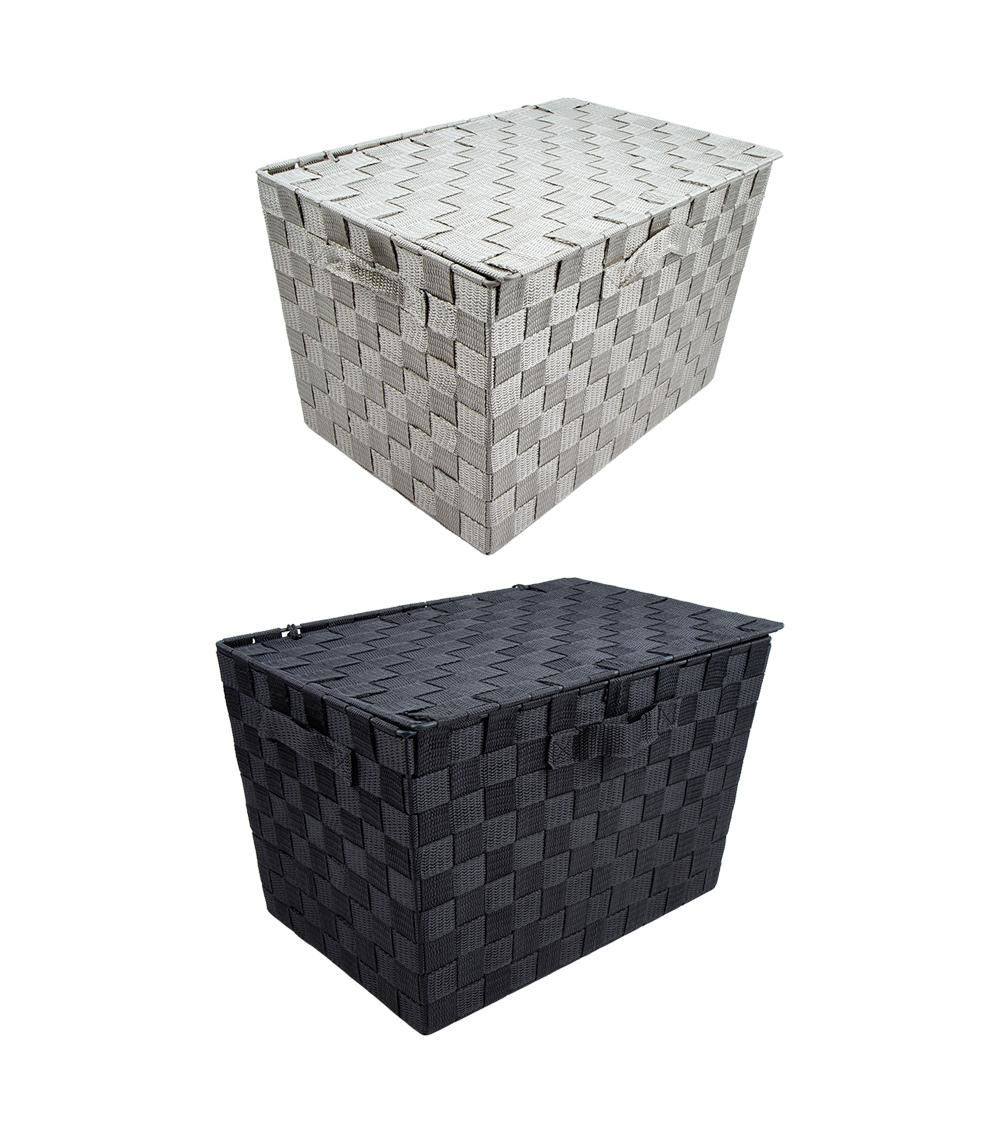 Printed Storage Basket with Lid, Assorted (1 pc)