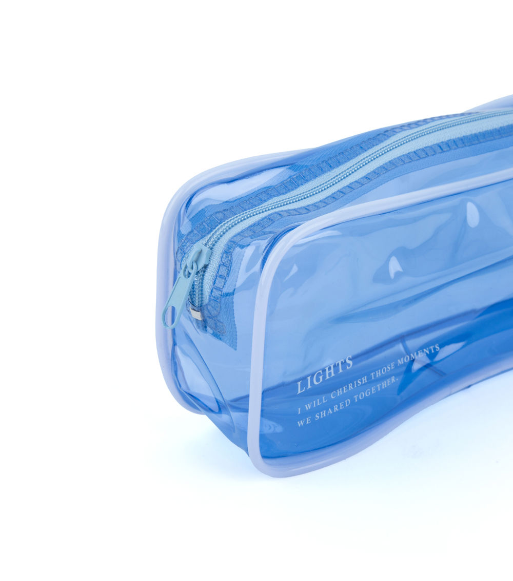 PVC Pencase - Mystic Sunset Design with Gusset, Blue