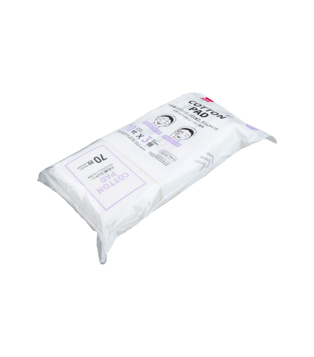 Makeup Cotton – Embossed Slim Type, White (70 Pcs - 3 Pack)