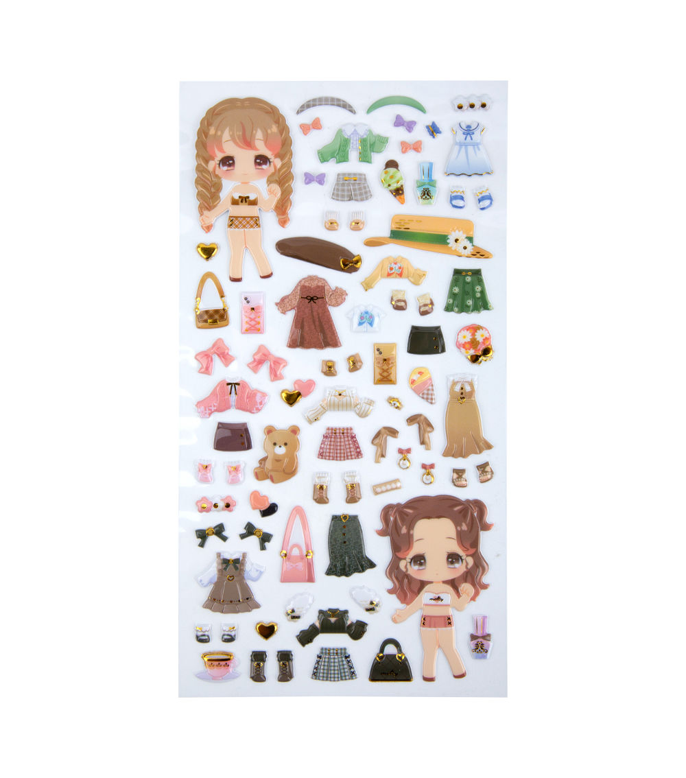 Dress-Up Sticker Set – 7 Sheets (Type E)