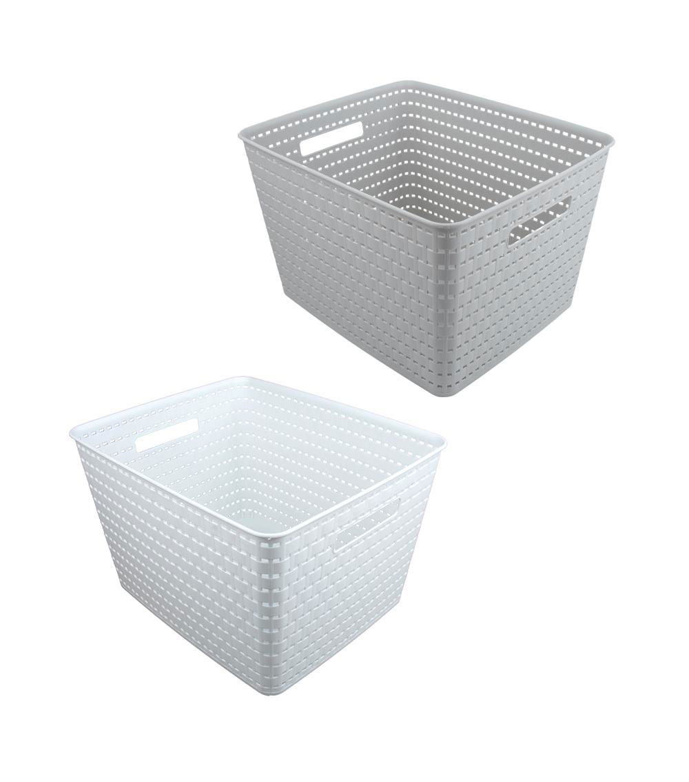 Storage Basket - Wood Grain - 1.14ft x 11.41in x 8.77in - 35