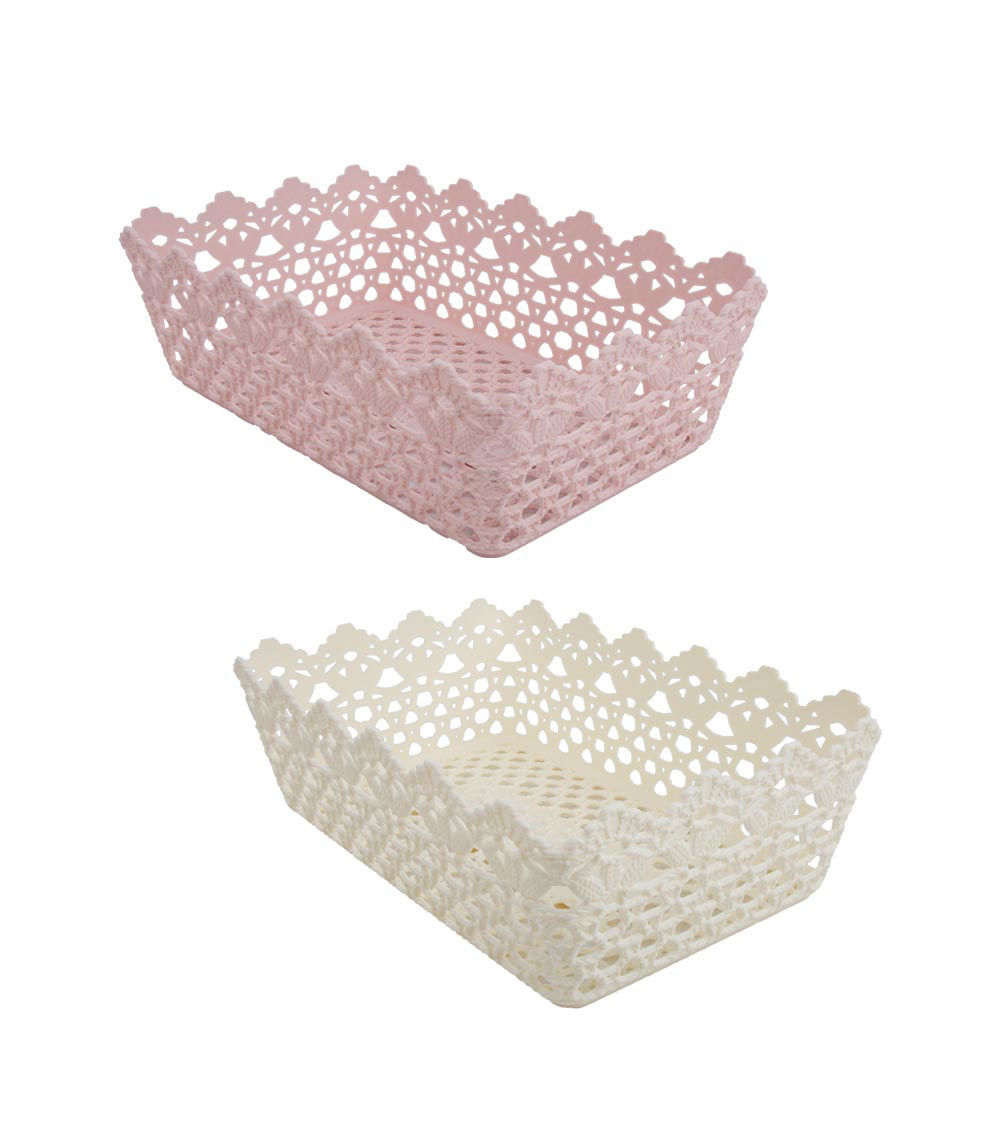 Floral Pattern Basket, Assorted (1 pc) - 29.5x 9.5x19.5cm