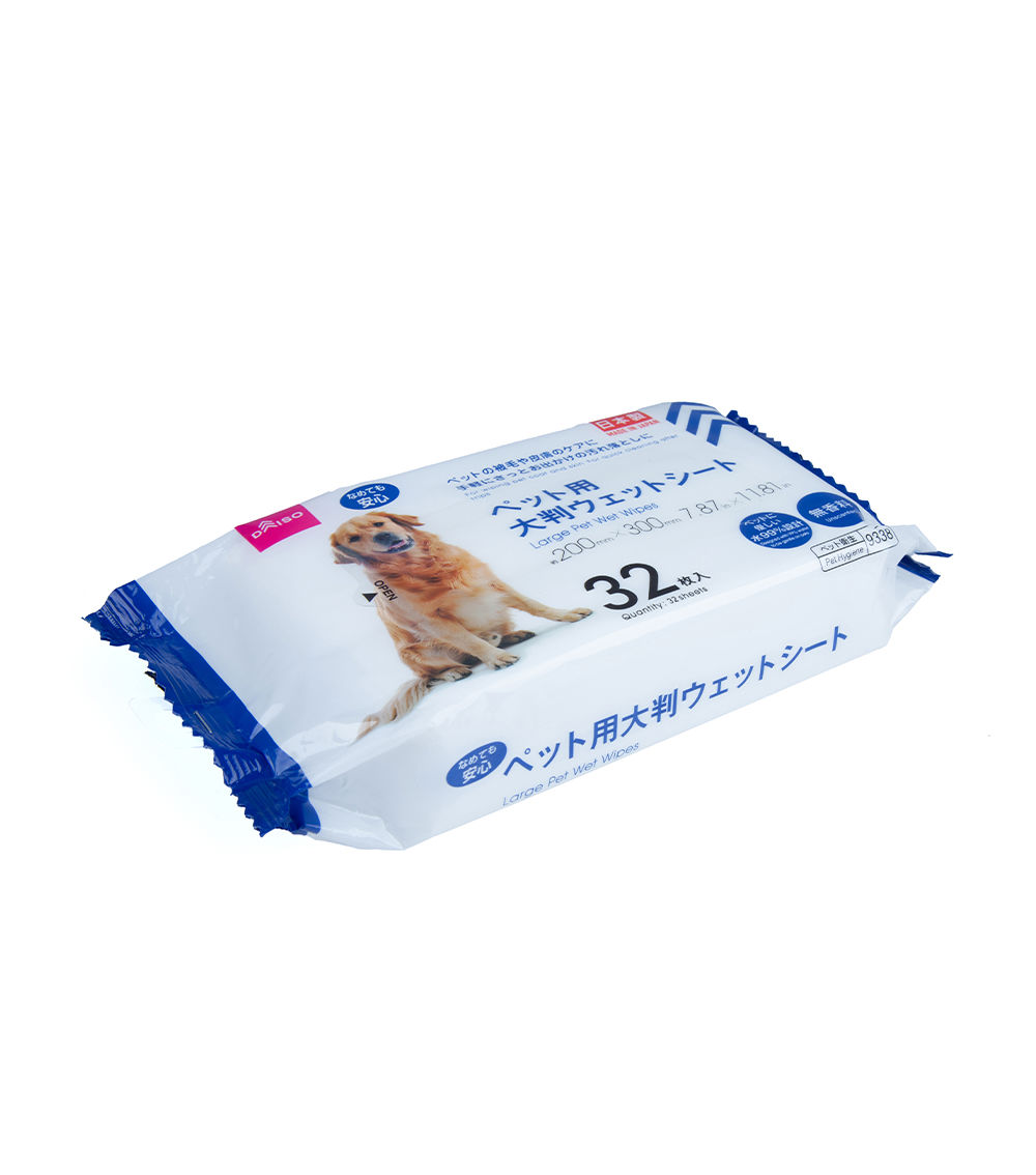 Large Pet Wet Wipes 32 Sheets – Gentle Pet Cleaning Wipes