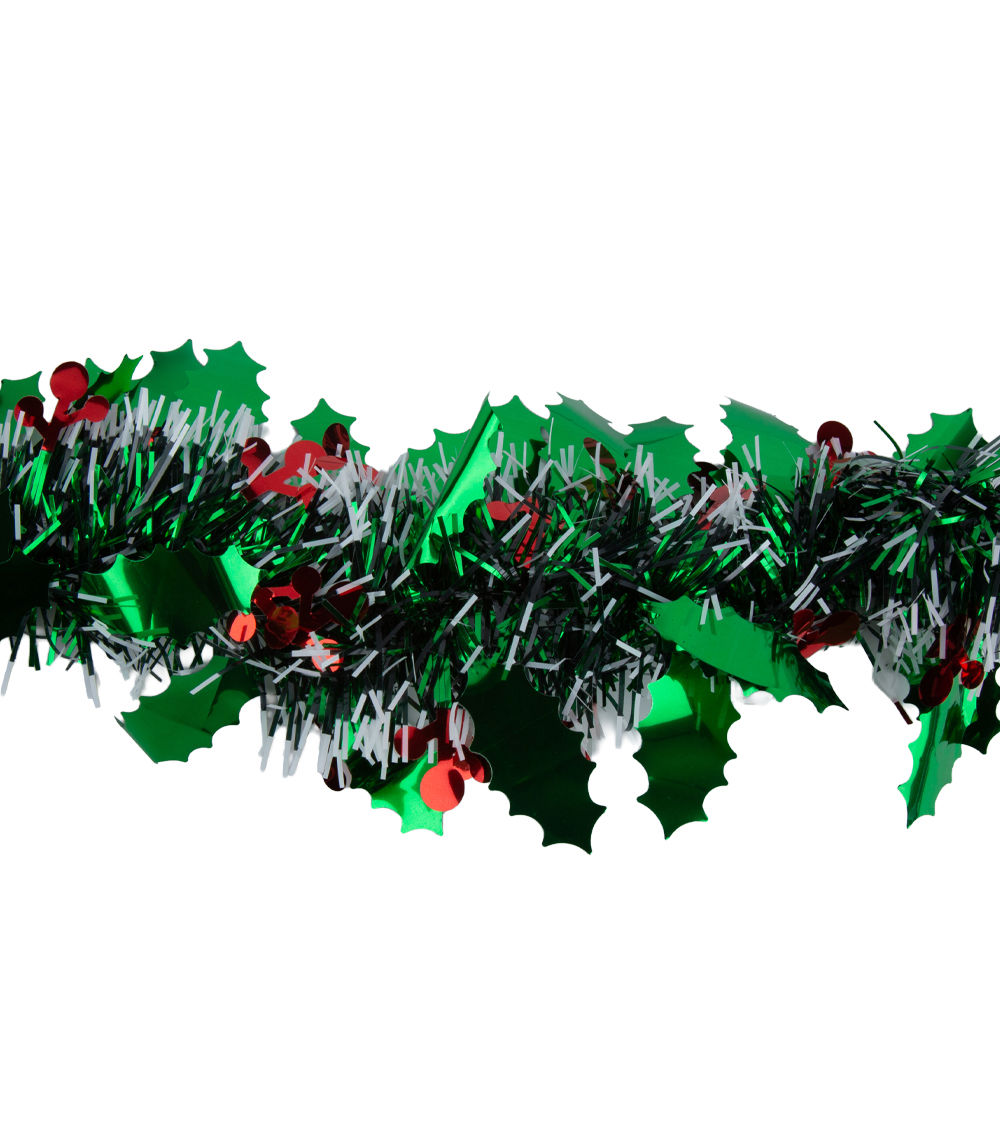 Christmas Sparkling Garland – Holly, 1.96 yd / 1.8 m