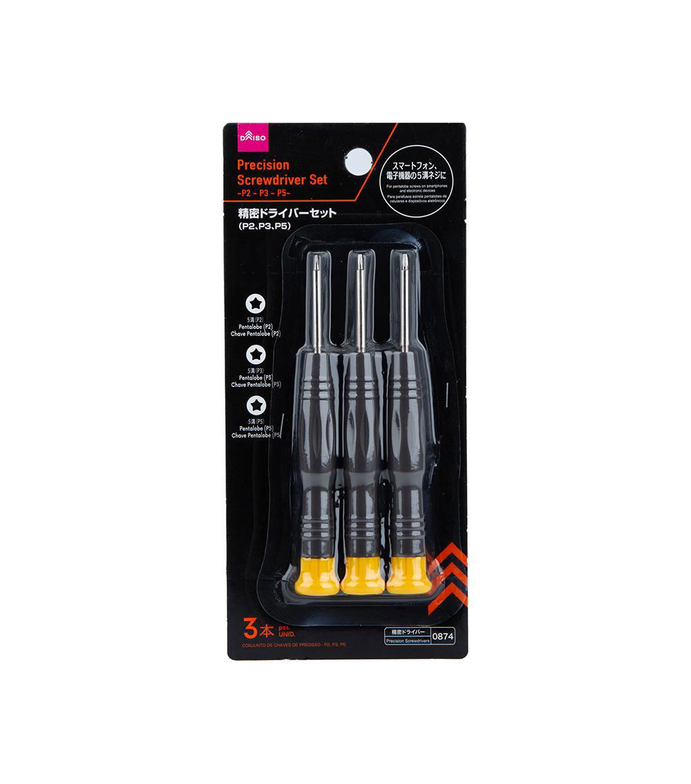 Precision Screwdriver Set, Yellow & Grey (P2, P3, P5)