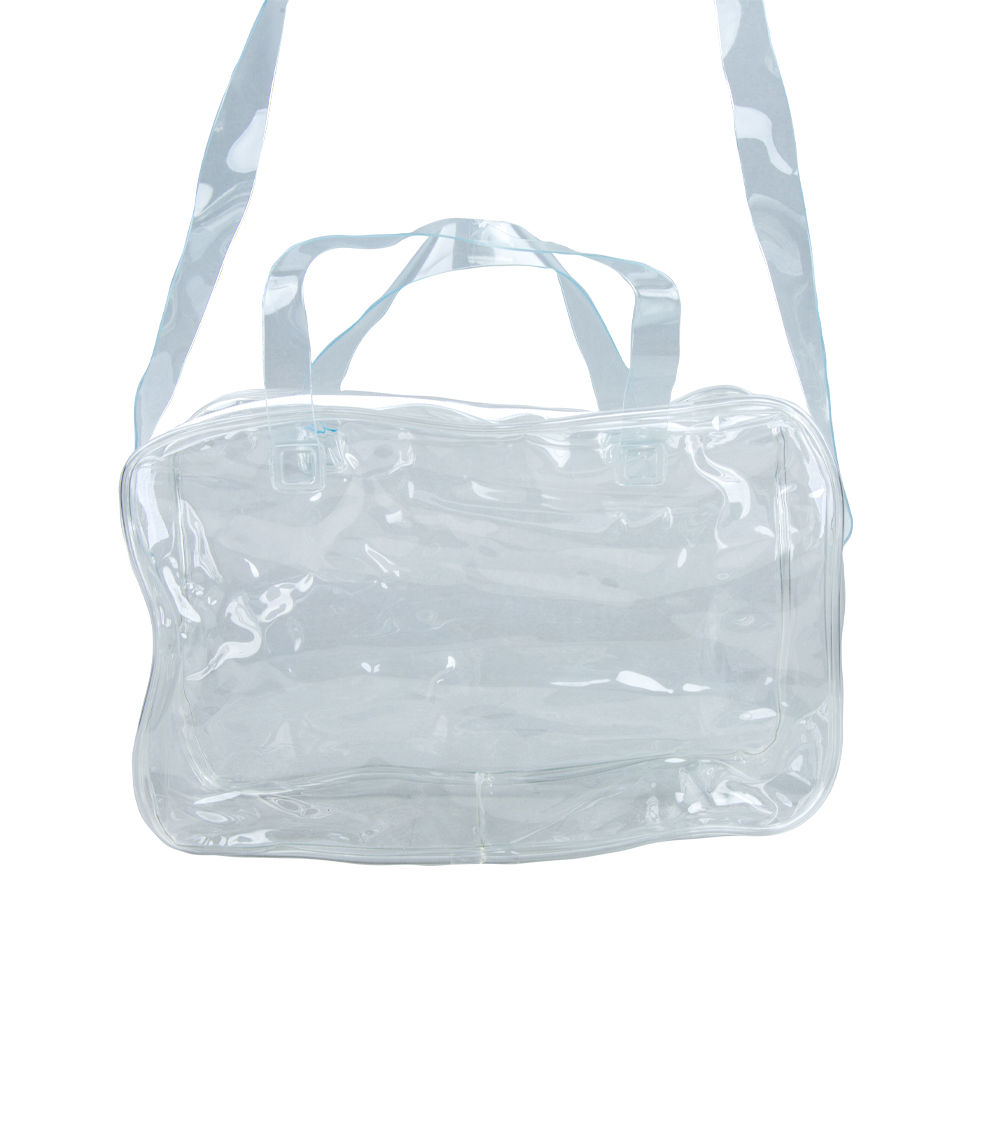 Clear Big Pouch with Handle & Shoulder Strap, Clear