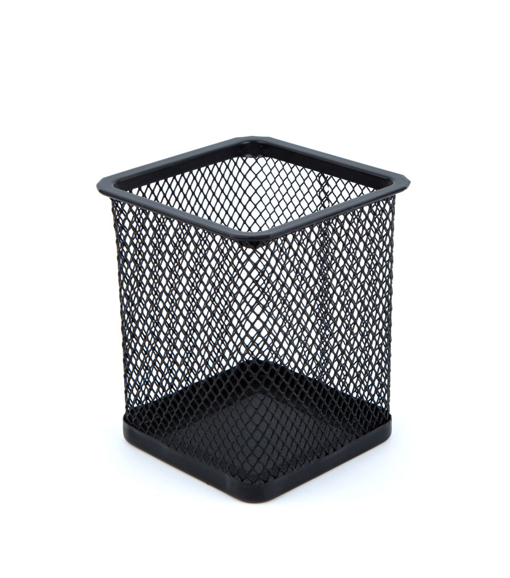 Wire Mesh Pen Holder – Square, Black