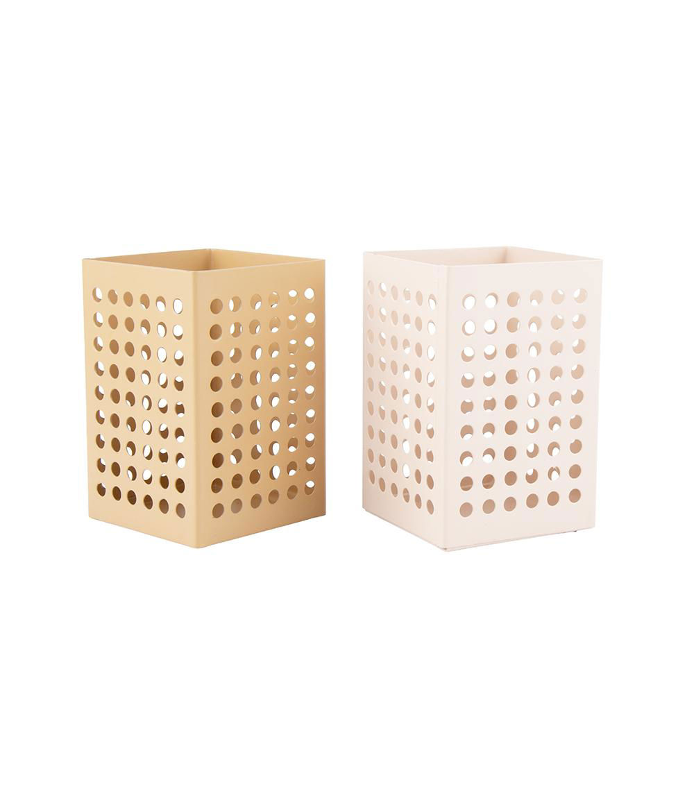 Square Punched Metal Pencil Holder, Assorted (1 pc)