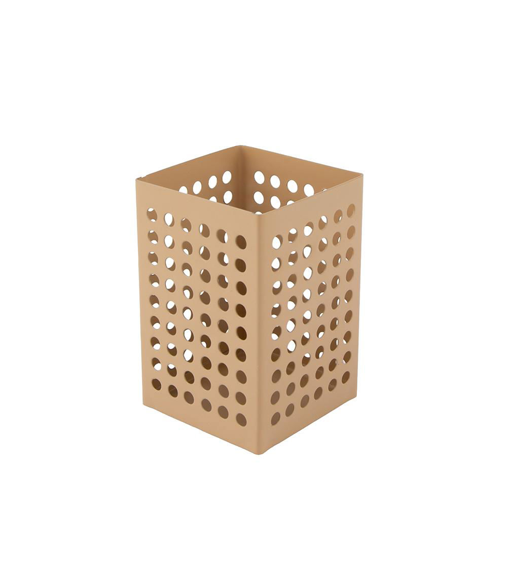 Square Punched Metal Pencil Holder, Assorted (1 pc)