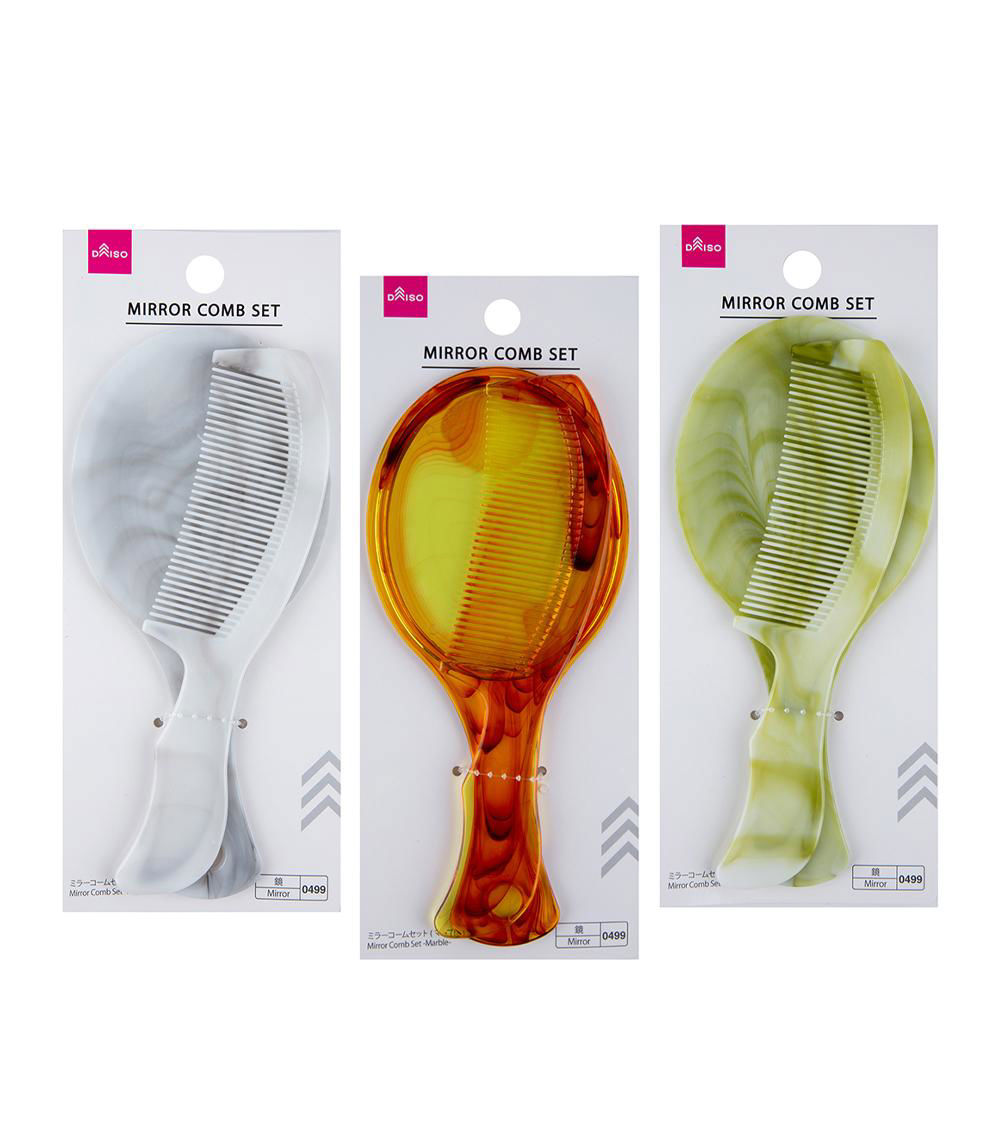 Marble-Pattern Mirror and Comb Set, Assorted (1 pc)