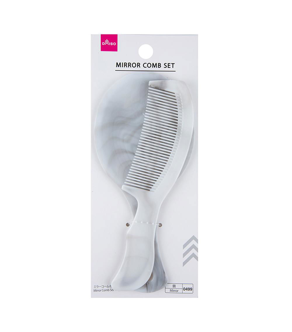 Marble-Pattern Mirror and Comb Set, Assorted (1 pc)