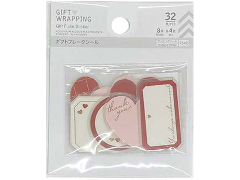 32-Piece Heart Gift Flake Sticker Set