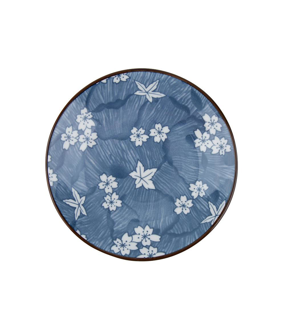 New Born Cherry Blossom Plate, Dark Blue (13.5cm x 2.4cm)