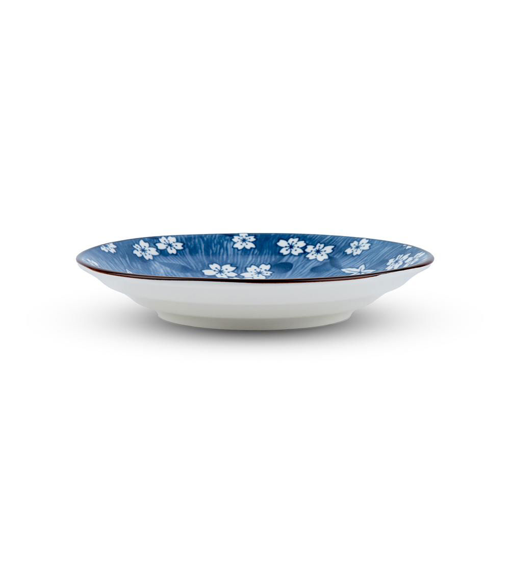 New Born Cherry Blossom Plate, Dark Blue (16.3cm x 2.7cm)