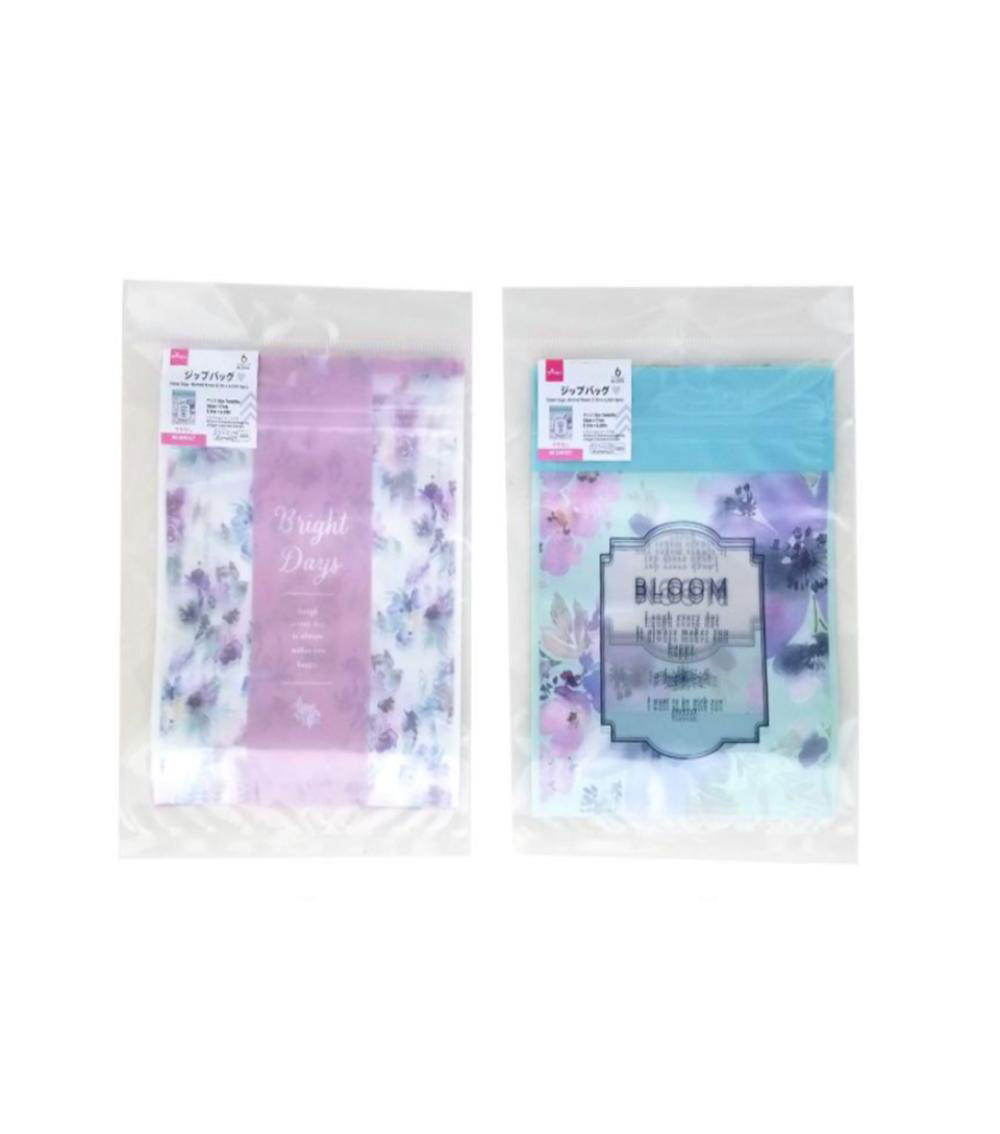 Blurred Flower Zipper Bags 6 Pack, Assorted (1 pc)