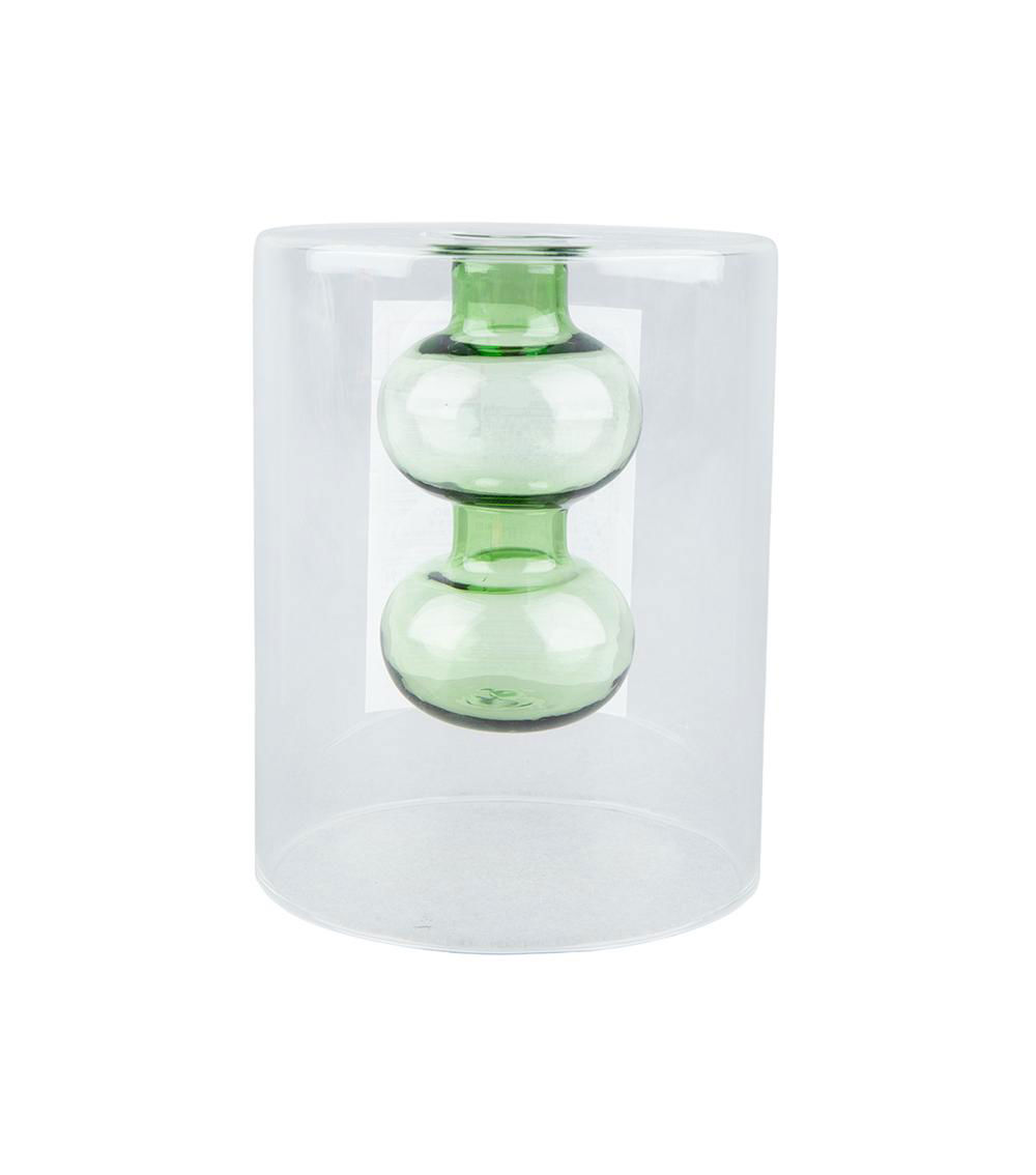 Double Wall Glass Vase, Assorted (1 pc)