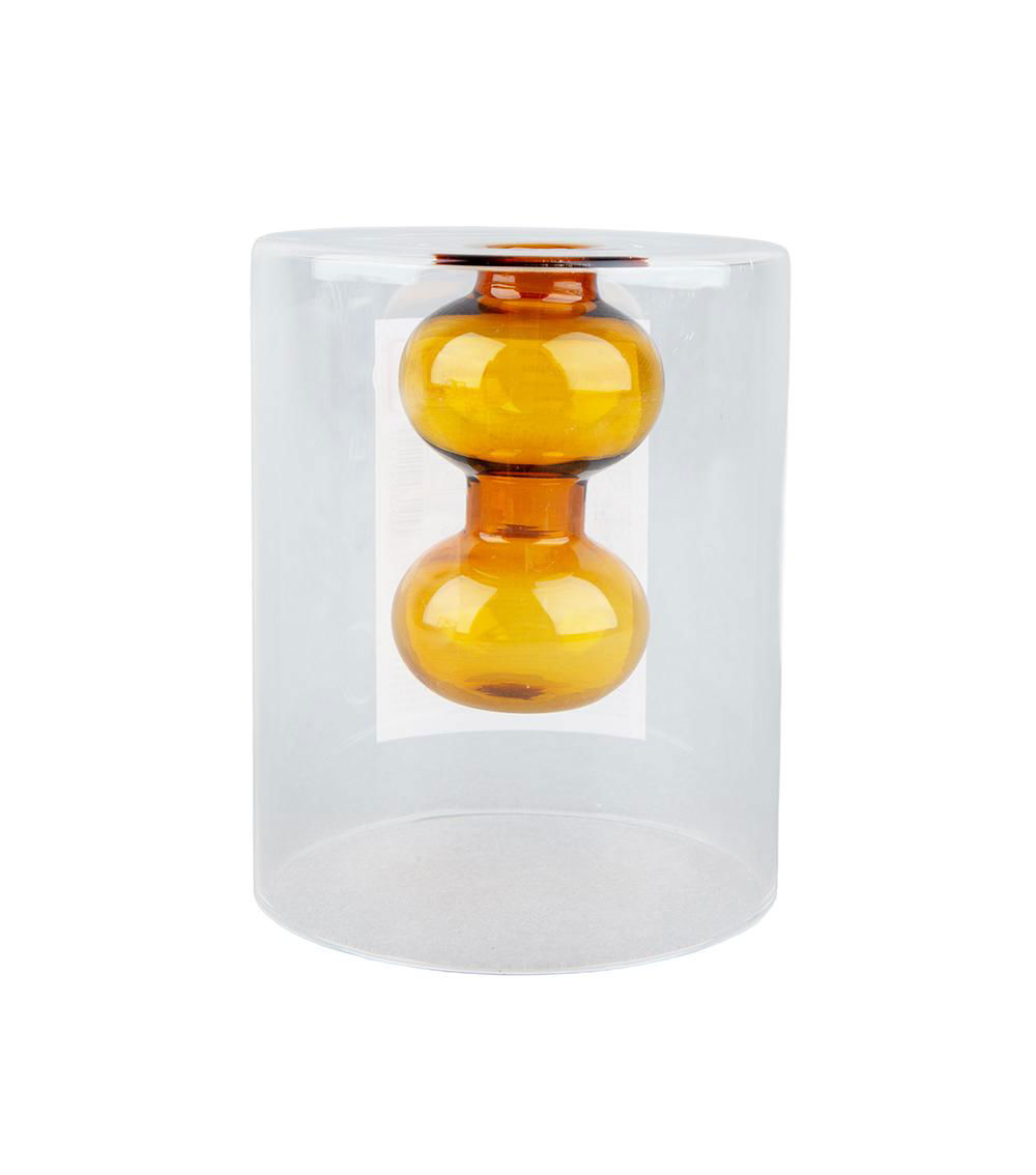 Double Wall Glass Vase, Assorted (1 pc)