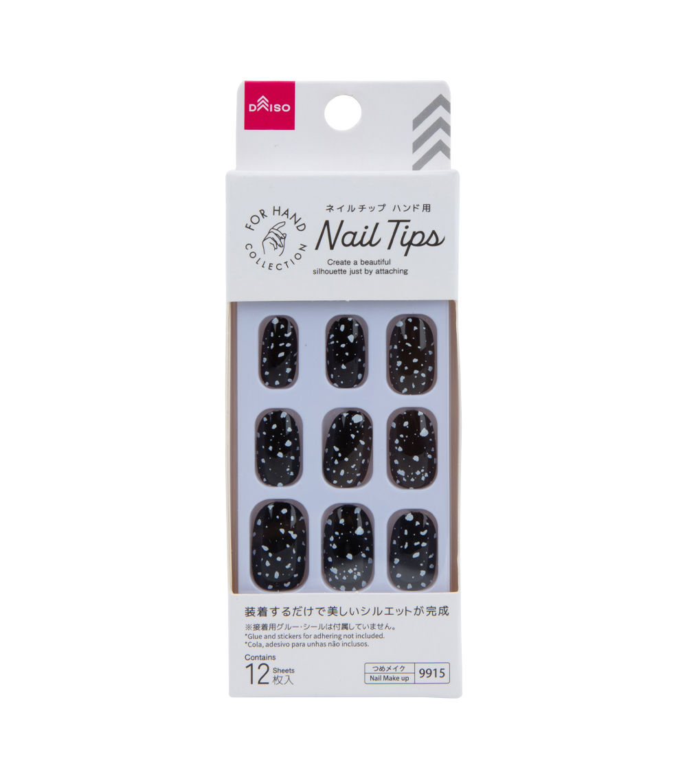 Nail Tips – Hand Shape, Mica Black (12 Sheets)